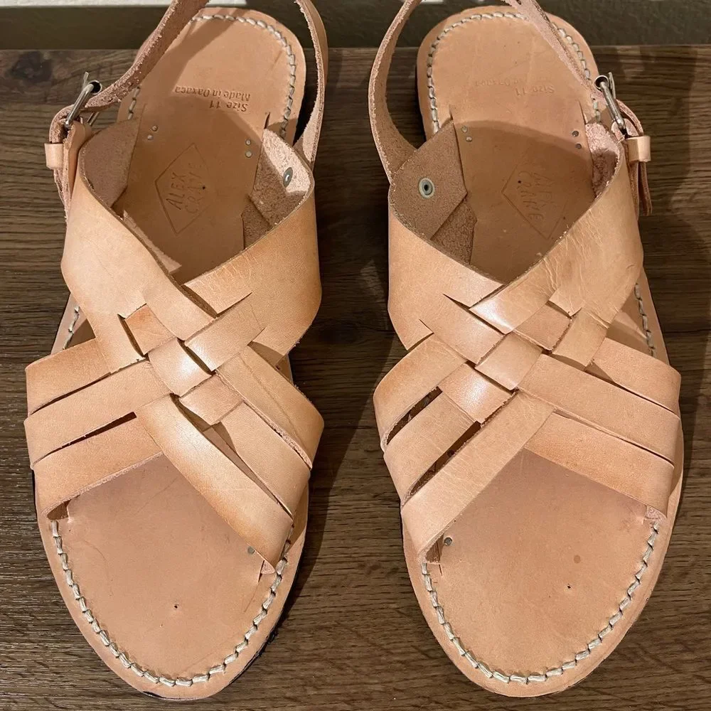 Alex Crane Men's Tan Leather Sandals